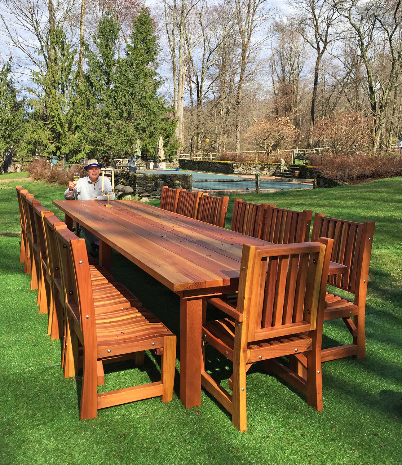 Redwood Patio Table Custom Made Redwood Dining Tables